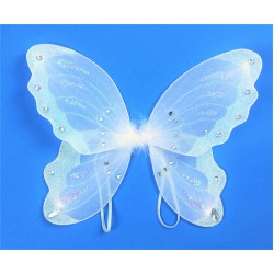 W29013S-14" BABY WHITE GLIITER BUTTERFLY WING